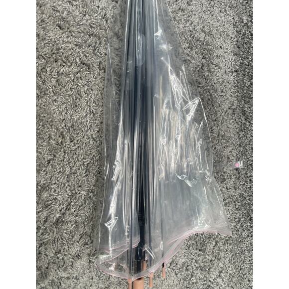 Large Transparent Clear See Through Umbrella With Pink Handle Brand New - Picture 10 of 10